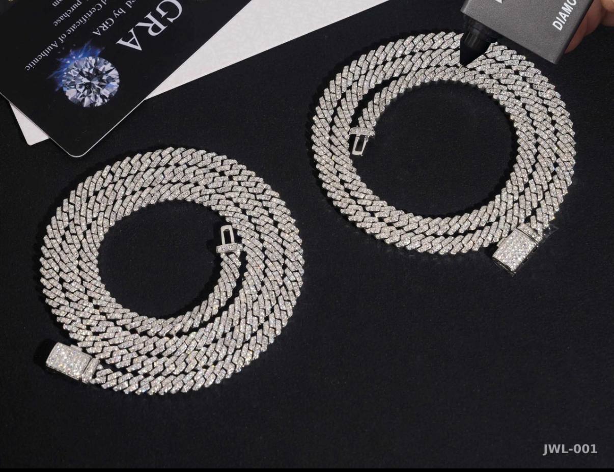 Iced Out Cuban Link Chain · 5mm · 3 Finishes · 925 Silver · VVS Moissanite