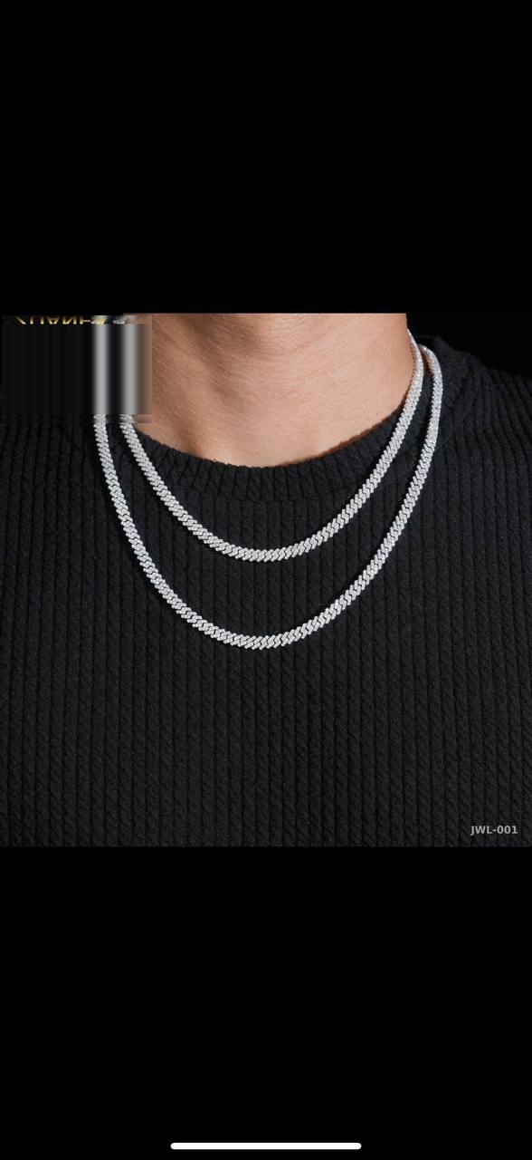 Iced Out Cuban Link Chain · 5mm · 3 Finishes · 925 Silver · VVS Moissanite