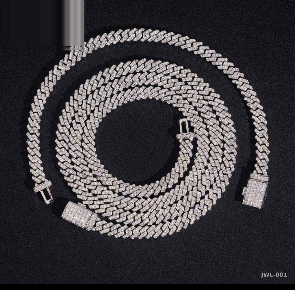 Iced Out Cuban Link Chain · 5mm · 3 Finishes · 925 Silver · VVS Moissanite