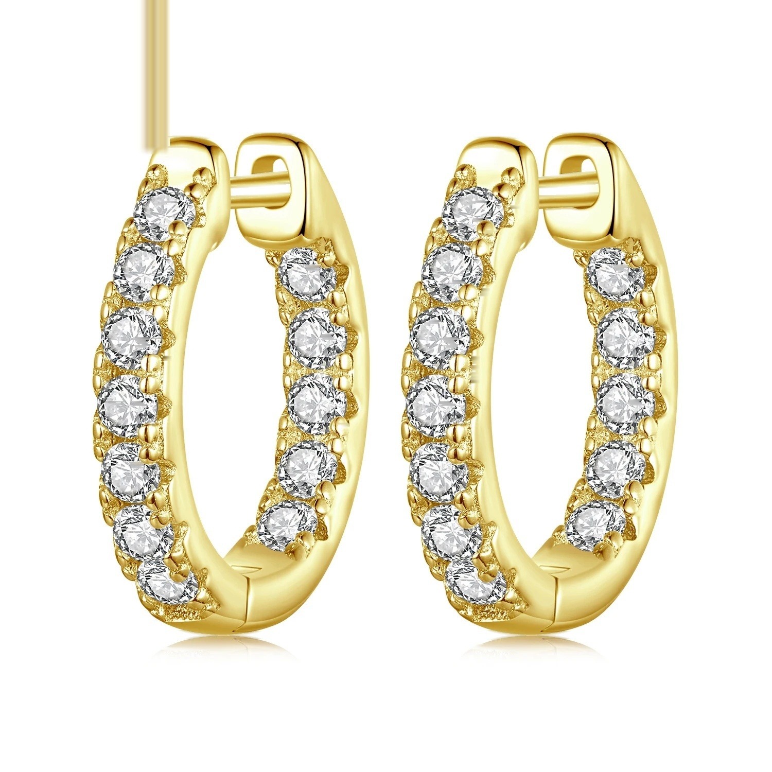 Iced Out Hoop Earrings · 925 Silver · Gold / Platinum · D Color VVS Moissanite