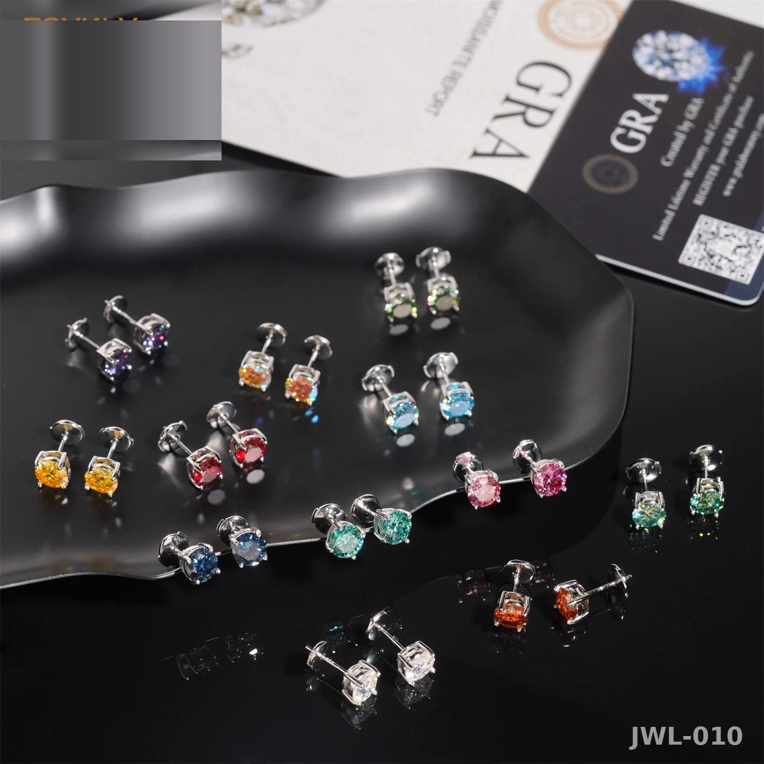 Iced Out Round Earrings · 5mm 6.5mm · 4 Prong · 925 Silver · Moissanite