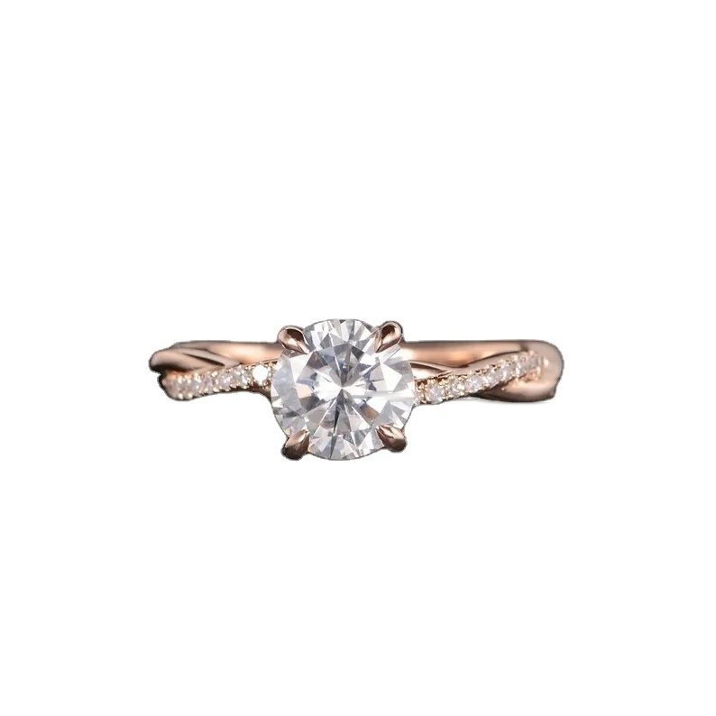 Iced Out Women's Ring · Rose Gold · Prong Set · 925 Silver · Moissanite
