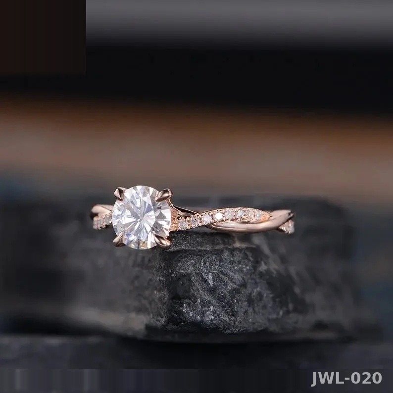 Iced Out Women's Ring · Rose Gold · Prong Set · 925 Silver · Moissanite