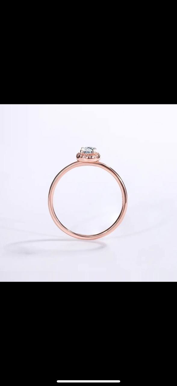 Iced Out Minimalist Ring · 0.3ct · Rose Gold · 925 Silver · Moissanite