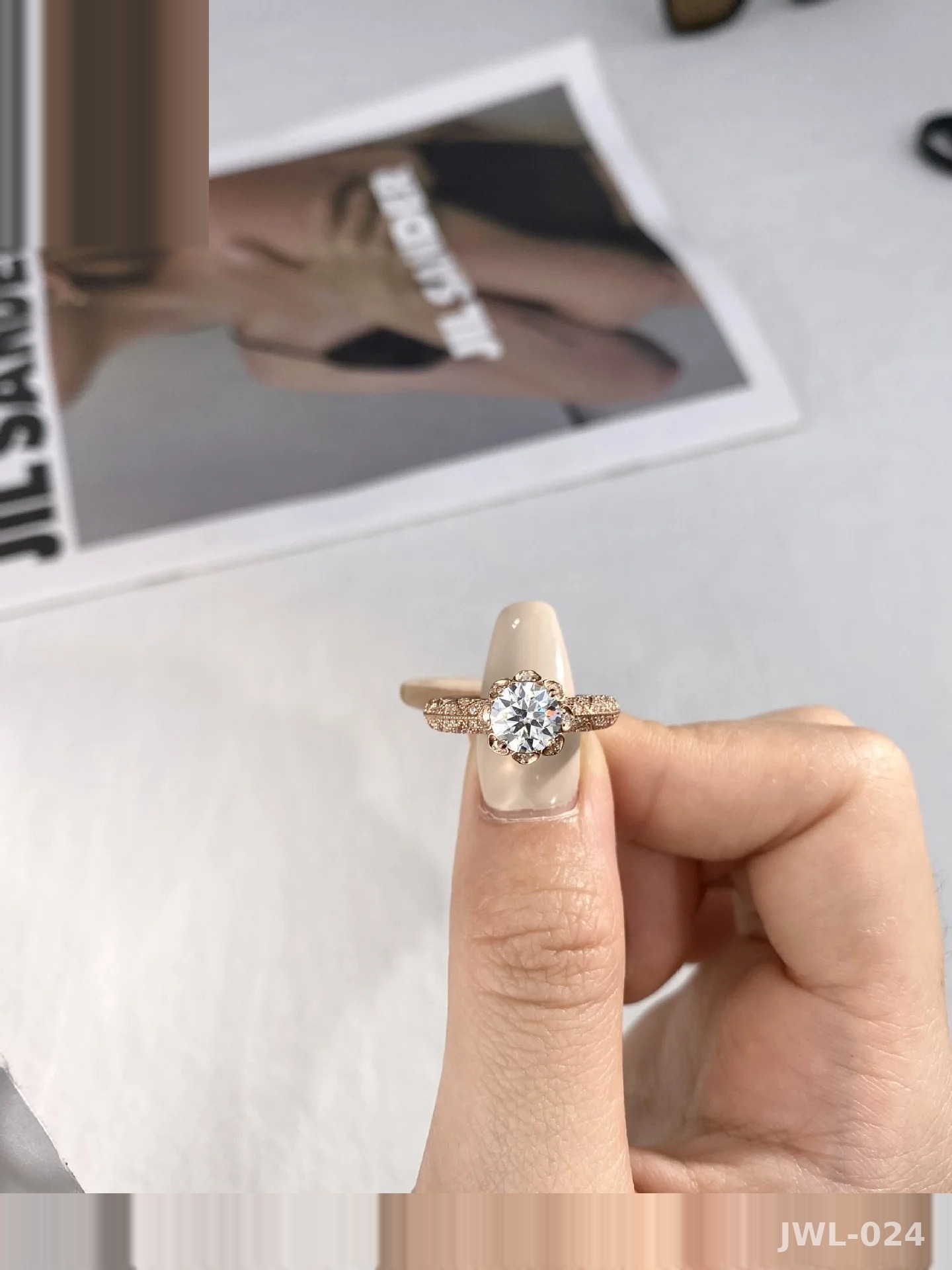 Iced Out Milky Way Ring · Rose Gold · 925 Silver · Moissanite