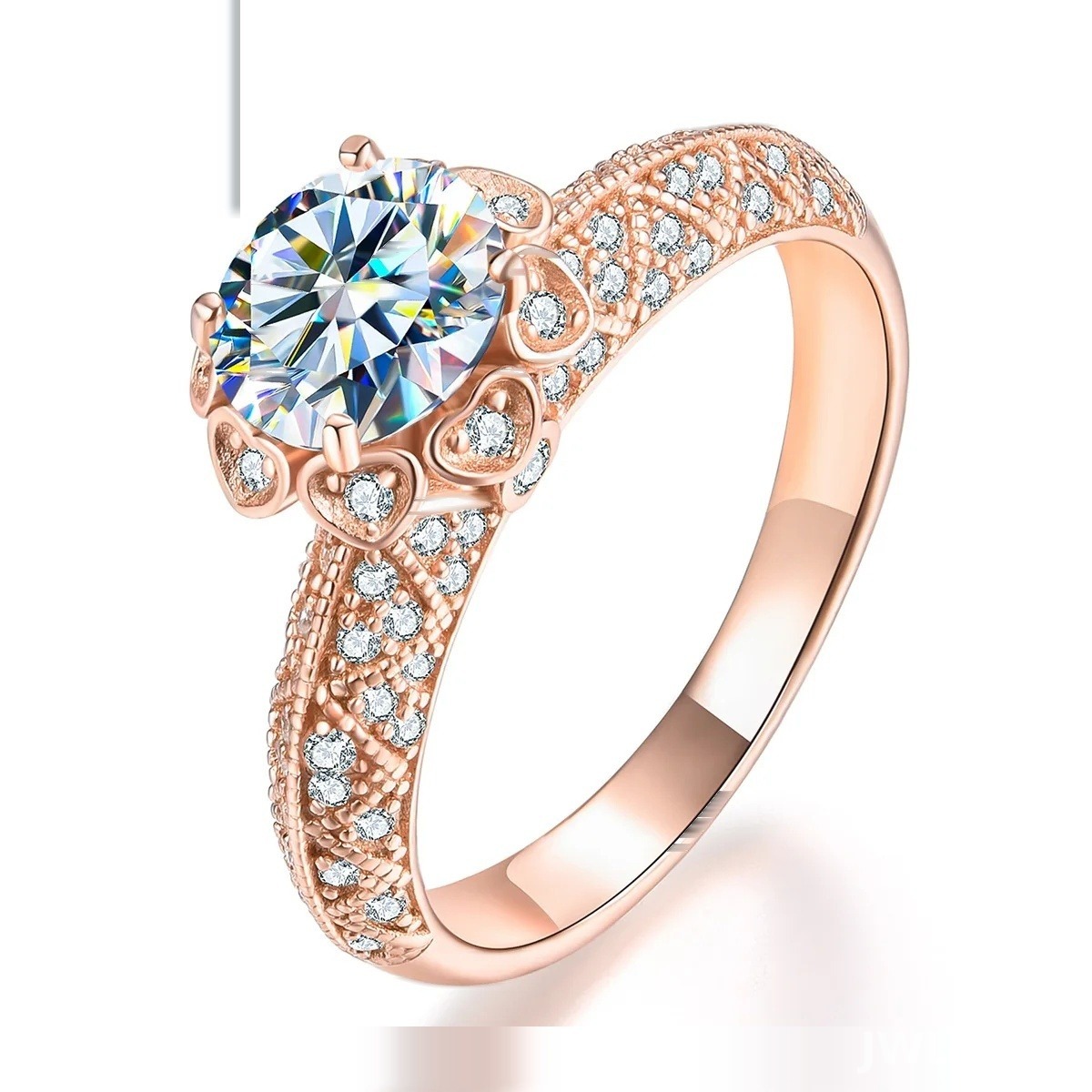 Iced Out Milky Way Ring · Rose Gold · 925 Silver · Moissanite
