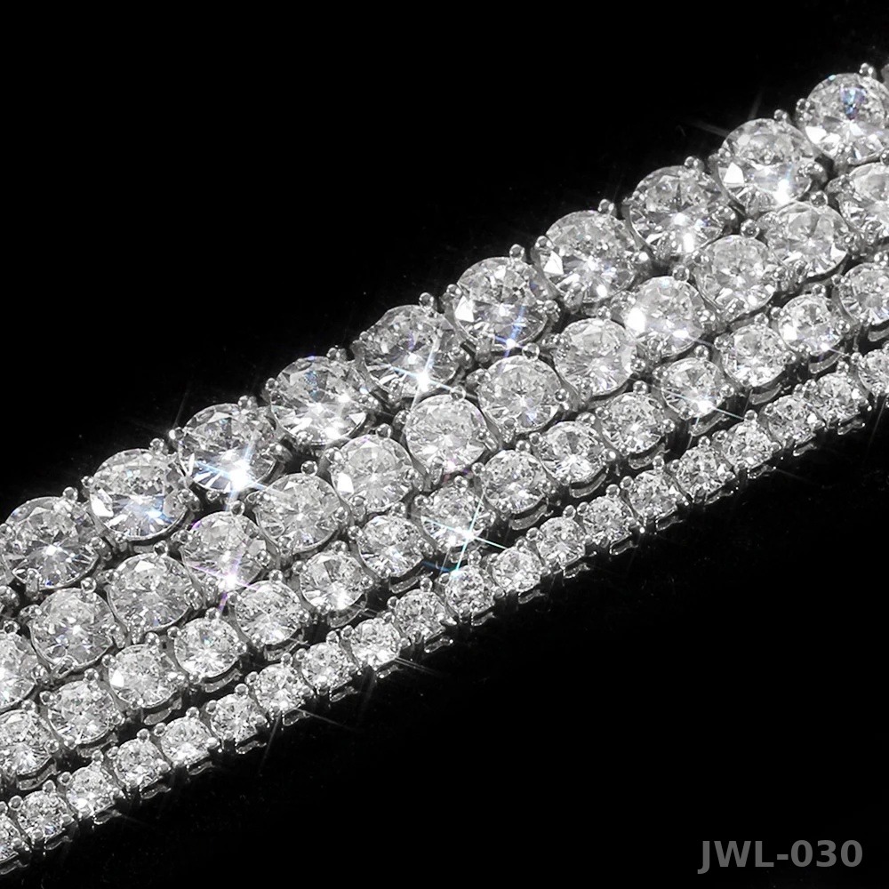 Iced Out Tennis Necklace · 3mm 4mm 5mm · 925 Silver · VVS Moissanite