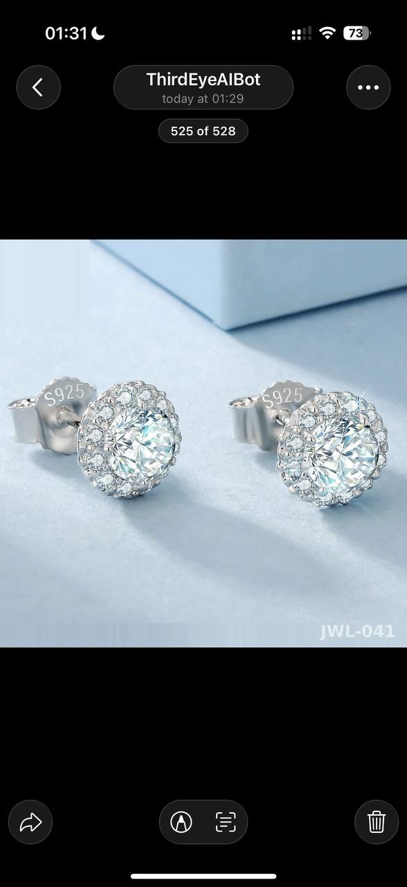 Iced Out Flower Cluster Stud · 1ct · 925 Silver · Moissanite