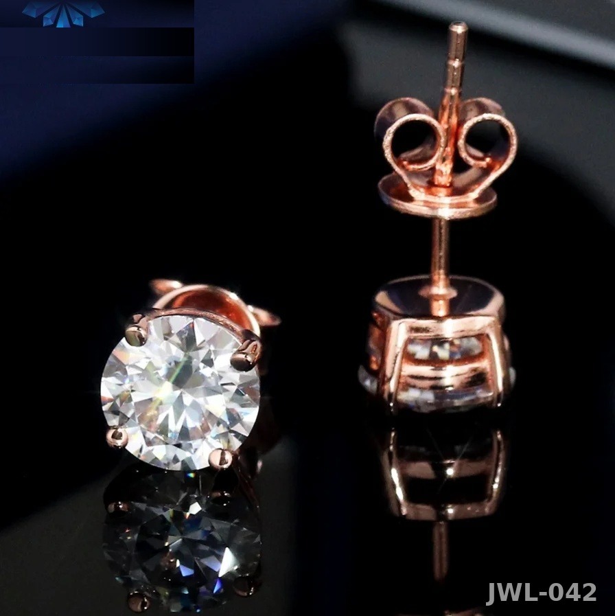Iced Out Classic Studs · 6.5mm · 4 Prong · 925 Silver · Moissanite