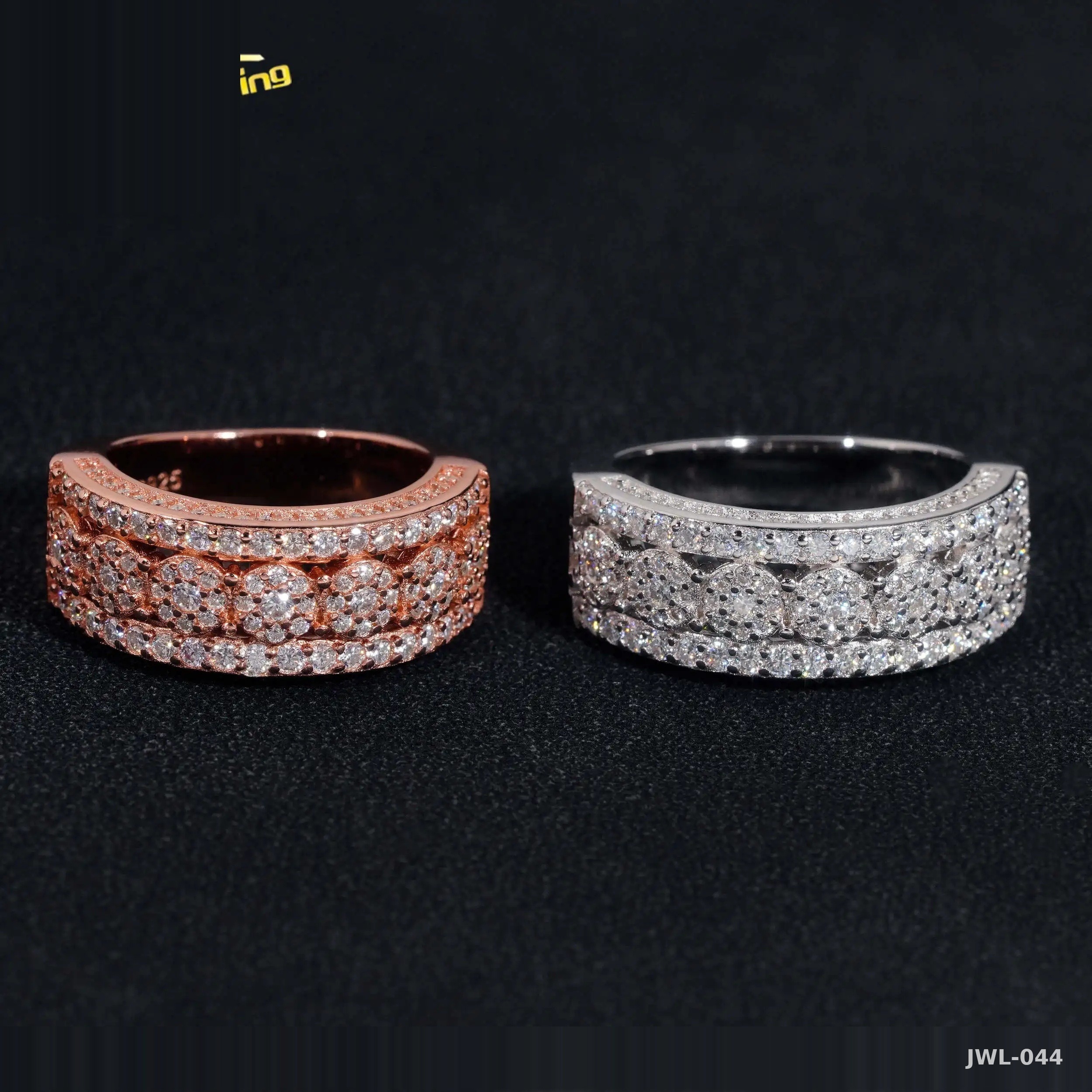 Iced Out Hip-Hop Ring · Gold Plated · 925 Silver · VVS Moissanite