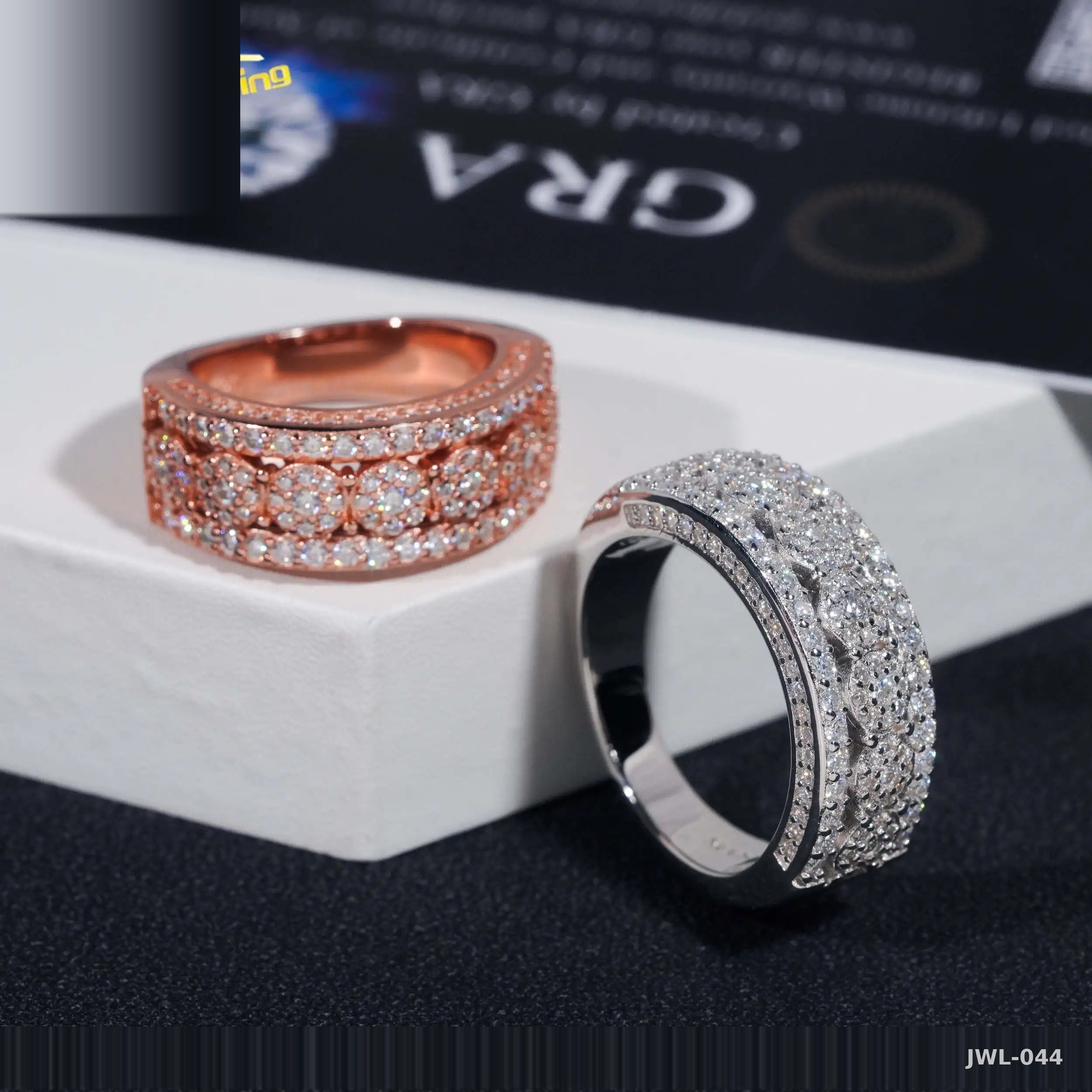Iced Out Hip-Hop Ring · Gold Plated · 925 Silver · VVS Moissanite