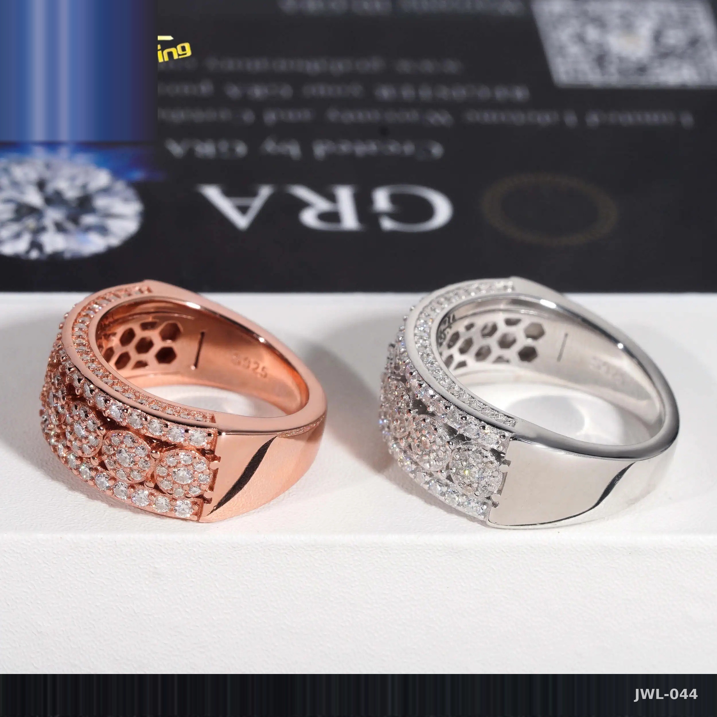 Iced Out Hip-Hop Ring · Gold Plated · 925 Silver · VVS Moissanite