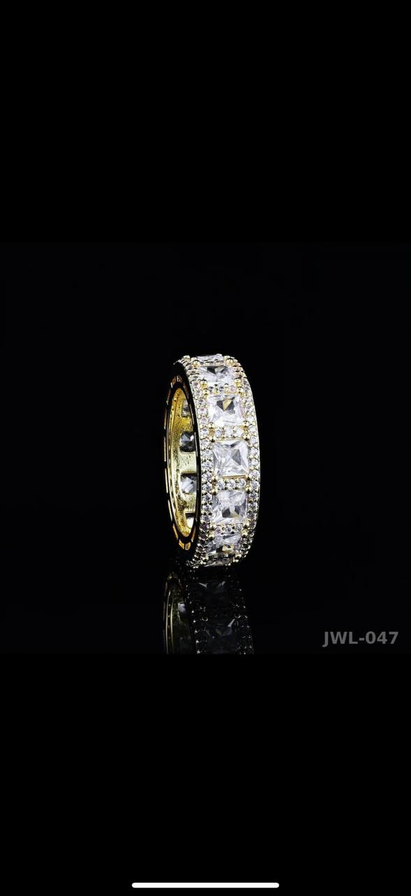Iced Out Eternity Ring · Asscher Cut · 925 Silver · VVS Moissanite