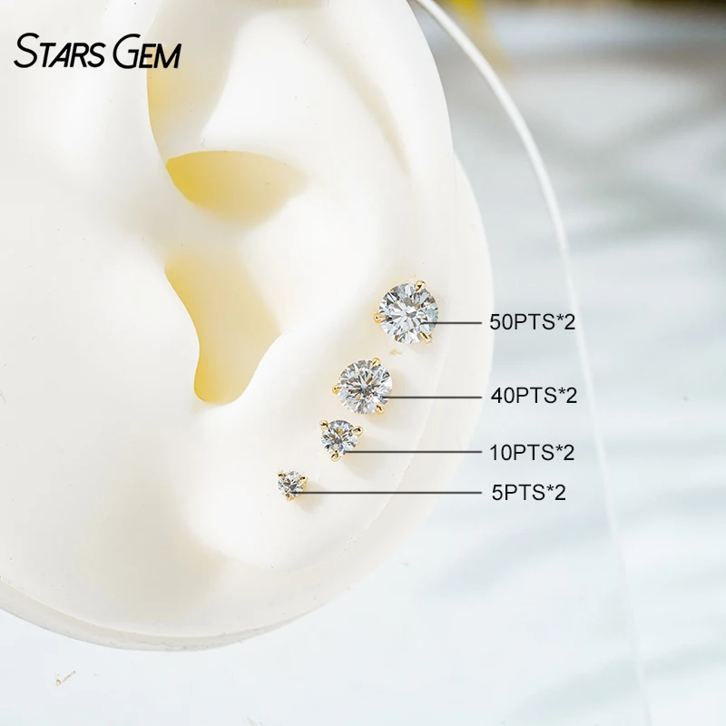 Lab Diamond Stud Earrings · 10K Gold · 0.2ct/pair · Lab Diamond
