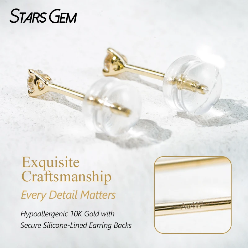 Lab Diamond Stud Earrings · 10K Gold · 0.2ct/pair · Lab Diamond