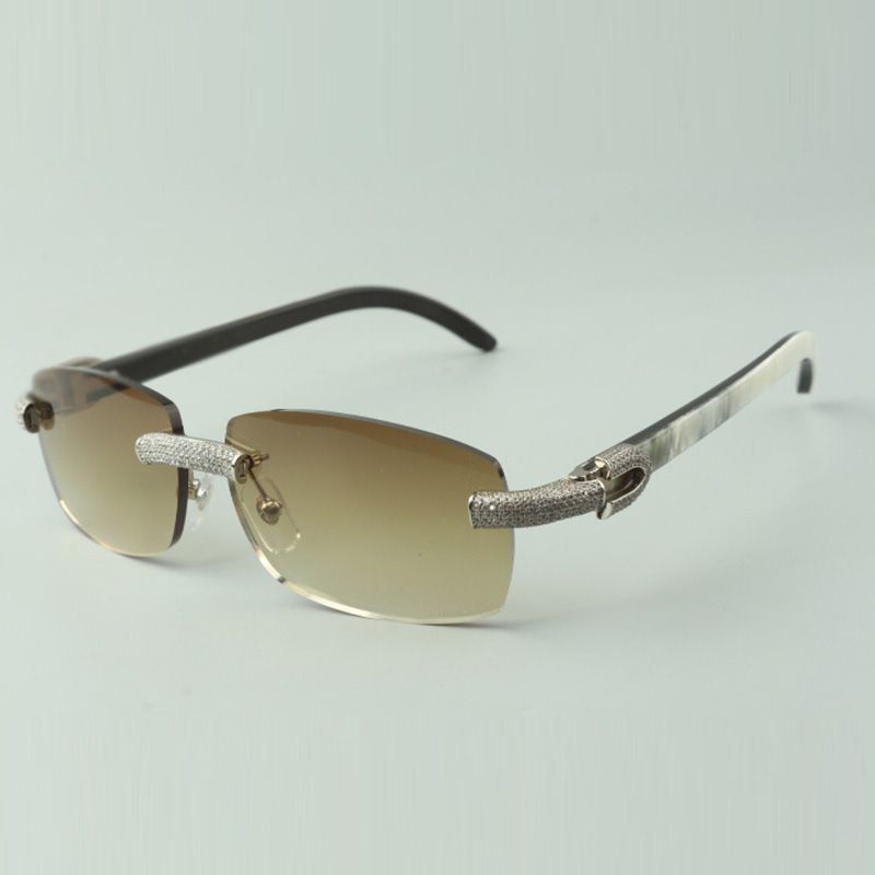 5.0 mm diamond wood sunglasses 3524012 with natureal blue wooden legs and 56 mm