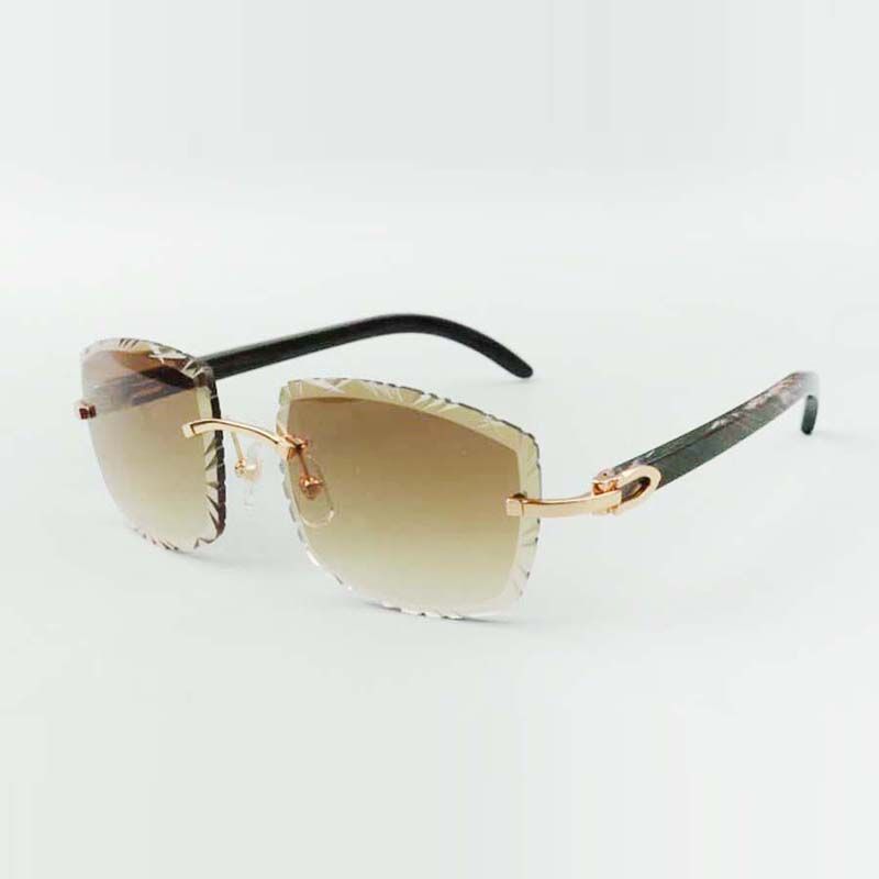 3524012-14 endless diamond sunglasses, Black wood glasses, square piece