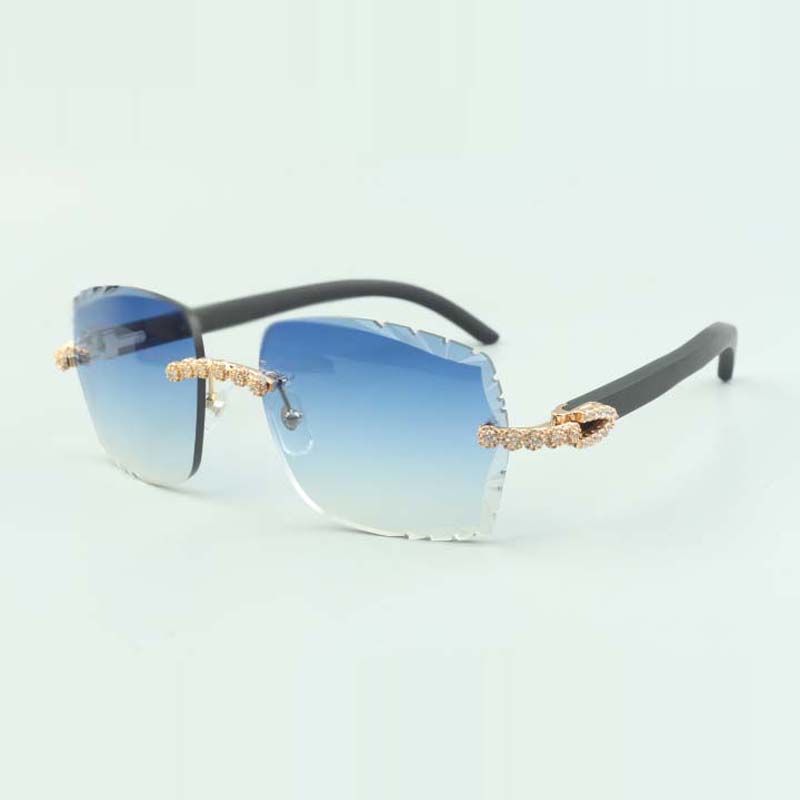 buffs sunglass 8100915 with natural black pattern horn legs and carved color