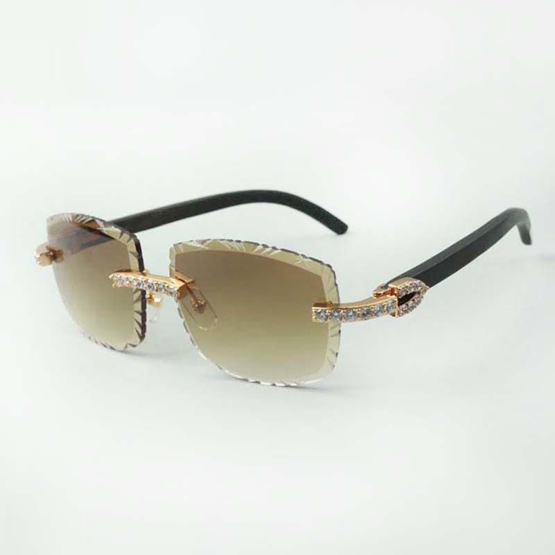 micro-paved diamond sunglasses 3524012 with peacock wooden legs and 56mm lens