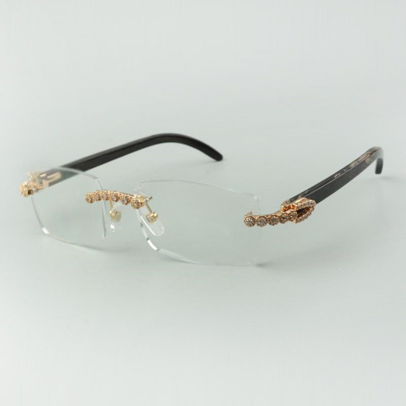 Buffs Sunglasses 3524012-E with XL diamonds and black textured buffalo horn legs