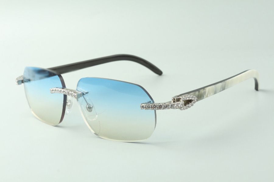 New style top quality luxury trendy blue wood Sunglasses 8300817 for male and