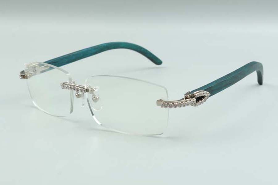 luxury diamond round sunglasses T3524012 glasses natural wooden sunglasses