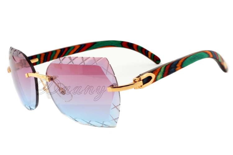 Wooden sunglasses frames 0286O with natural original wood sticks and 56mm