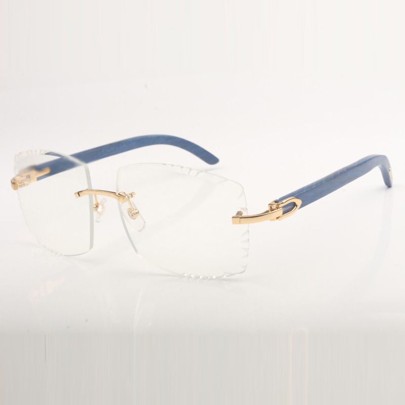 Blue Bouquet diamonds sunglasses 3524014 with red wooden legs and 58 mm cut