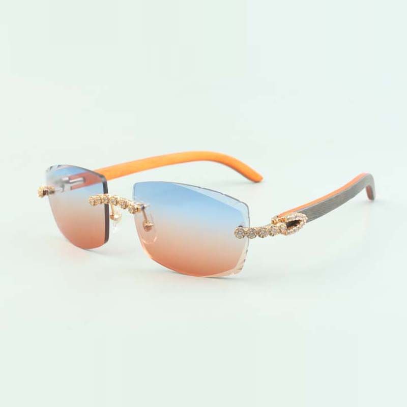 A3524017 trimming cutting lenses sunglasses, metal temples glasses, size: