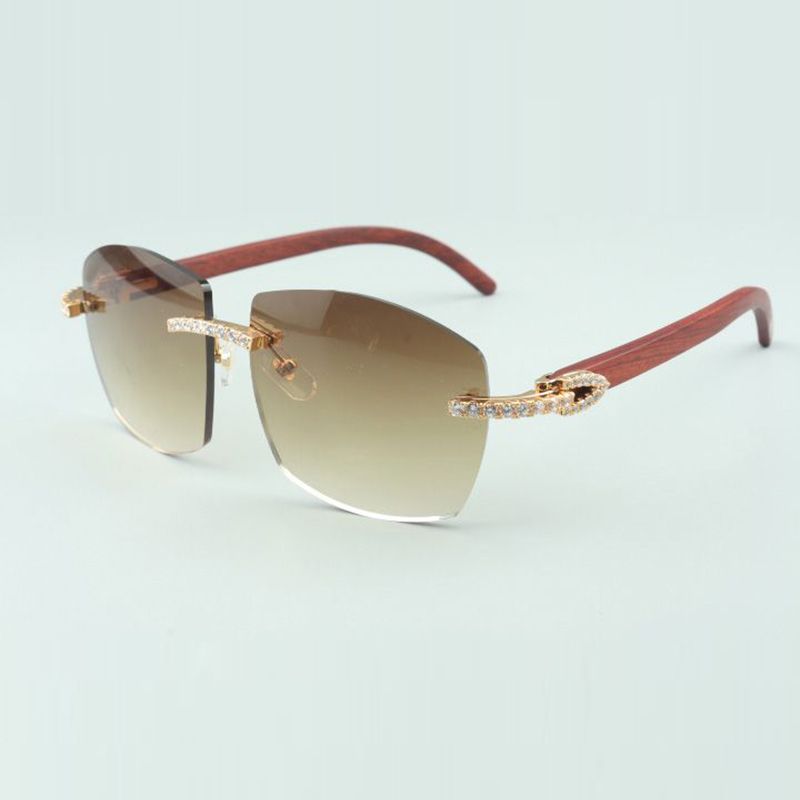 new luxury diamond round color sunglasses T3524012 glasses natural peacock