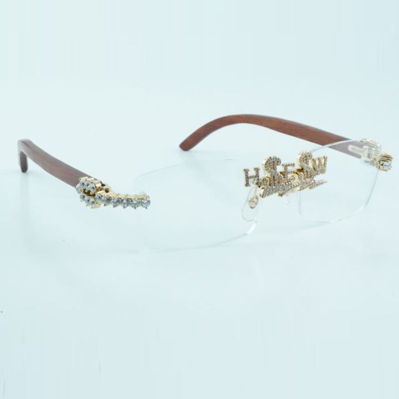 New Natural tiger wood Arm Sunglasses 8300817 cut Lens Sunglasses Luxury