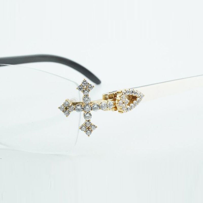 designer Customized cross diamond nose bridge optical glasses 3524012 with