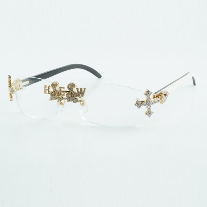 designer Customized cross diamond nose bridge optical glasses 3524012 with