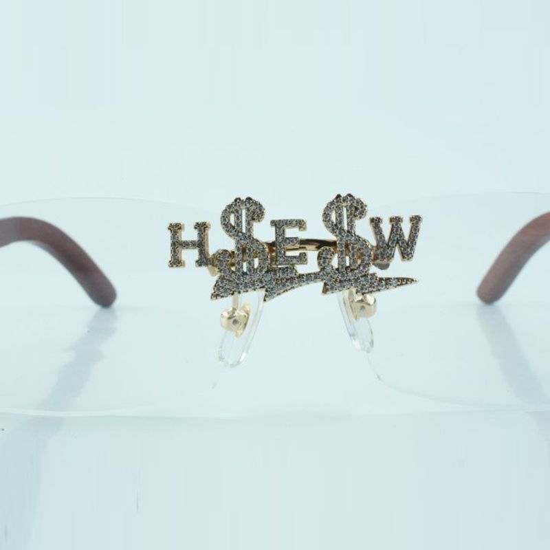 Customized diamond nose bridge optical glasses 3524012 with natural original