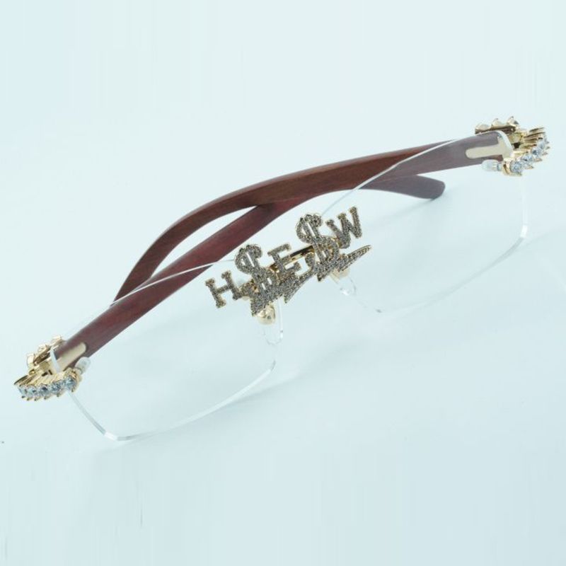 Customized diamond nose bridge optical glasses 3524012 with natural original