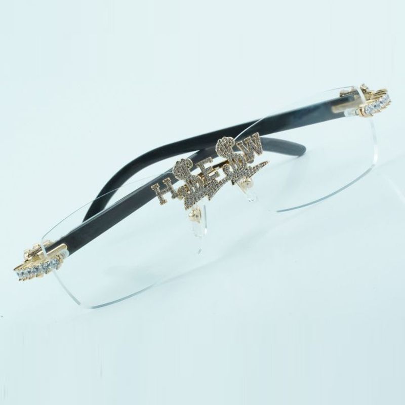Customized diamond nose bridge optical glasses 3524012 with natural black