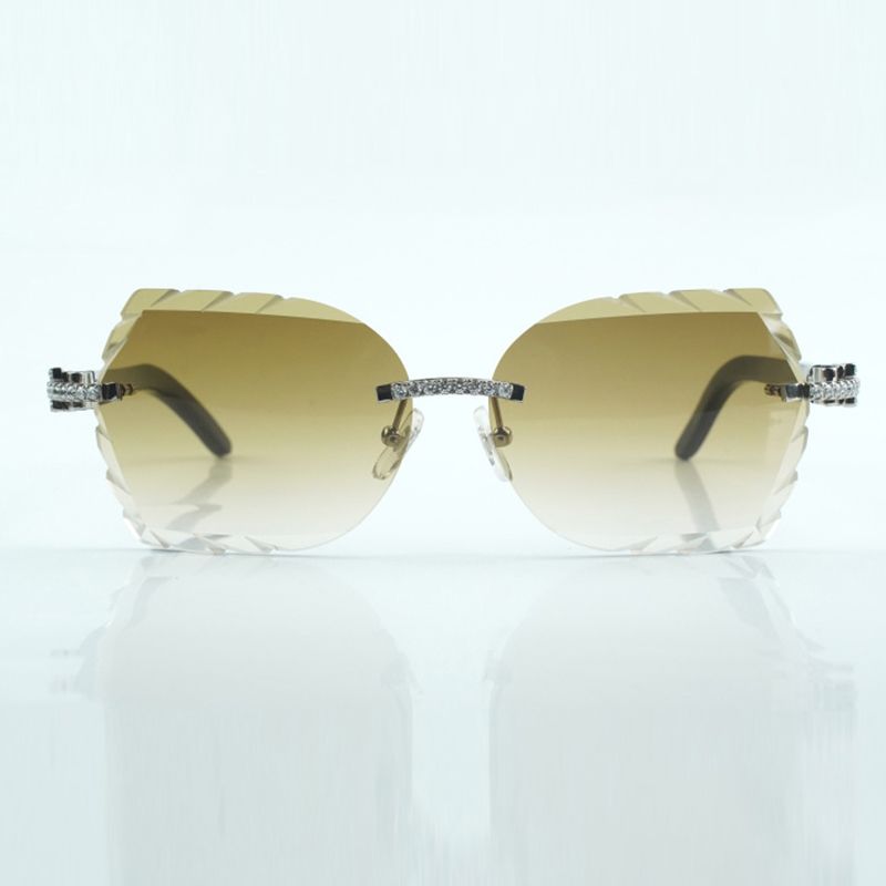Micro cut sunglasses 8300817 natural black textured buffalo leg and fashionable