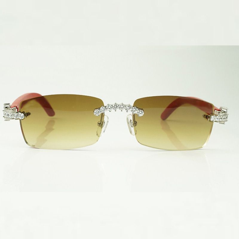 5.0 mm diamond wood sunglasses 3524012 with natureal red wooden legs and 56 mm