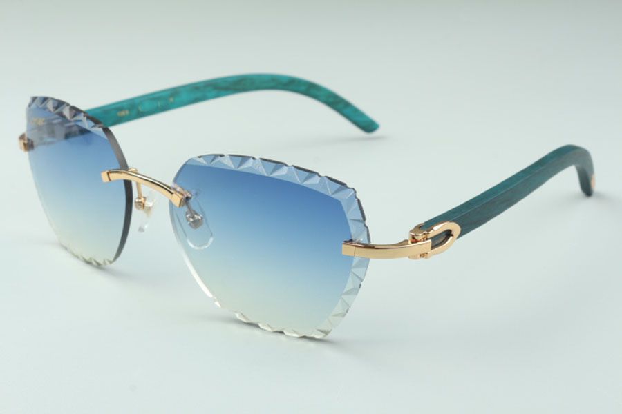 direct sales designers engraving lens sunglasses 3524019 blue natural wooden