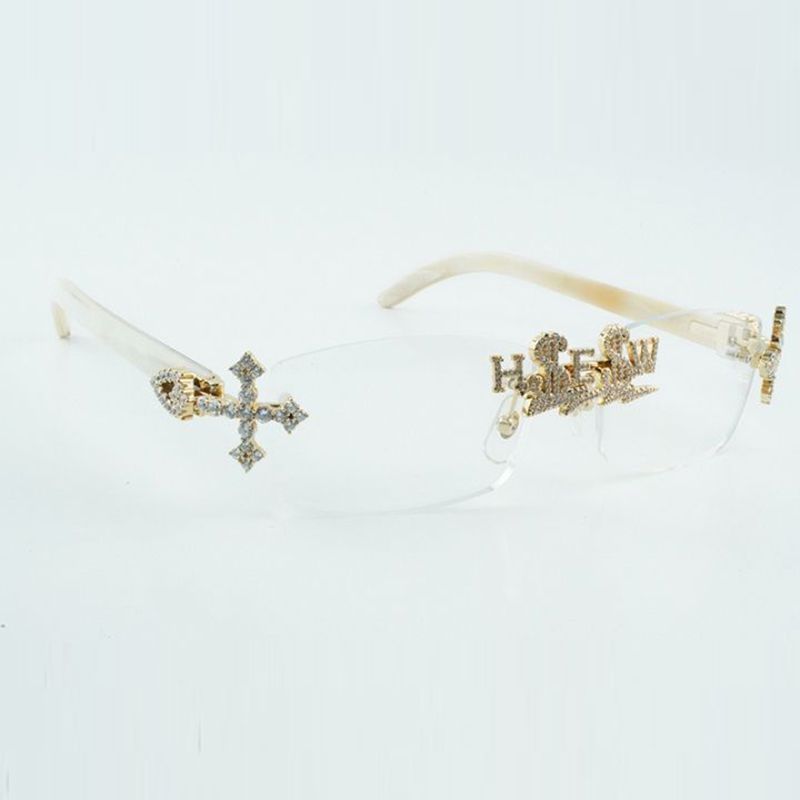designer Customized cross diamond nose bridge optical glasses 3524012 with