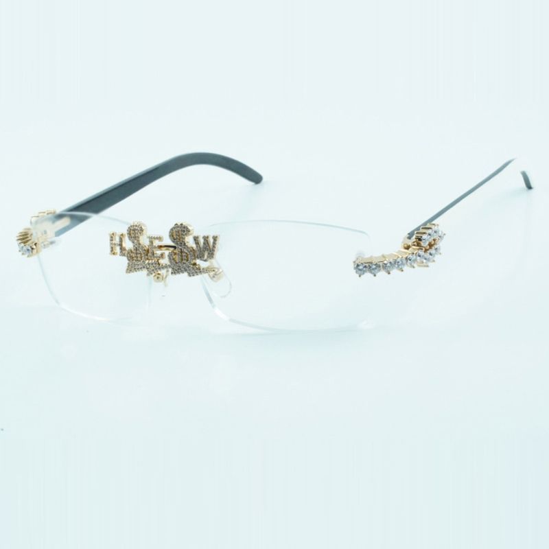 Customized diamond nose bridge optical glasses 3524012 with natural mixed